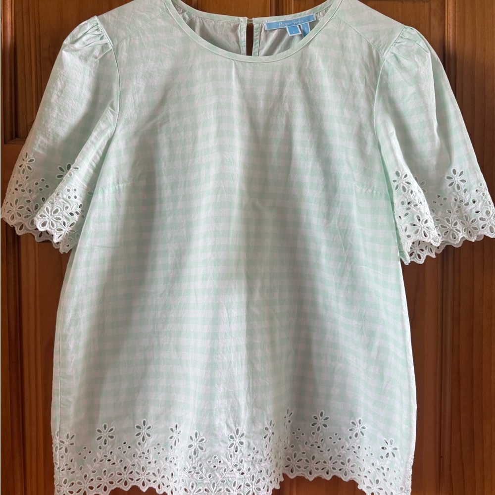 Draper James Mint Green Eyelet Blouse